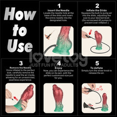 Aerosx 8 Inch Dual Density Inflatable Dildo - Red/Green 28 cm Inflatable Fantasy Dildo