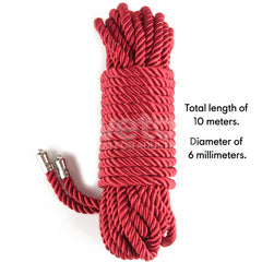 Rebellion Reign Silky Red Bondage Rope - 10 metre length