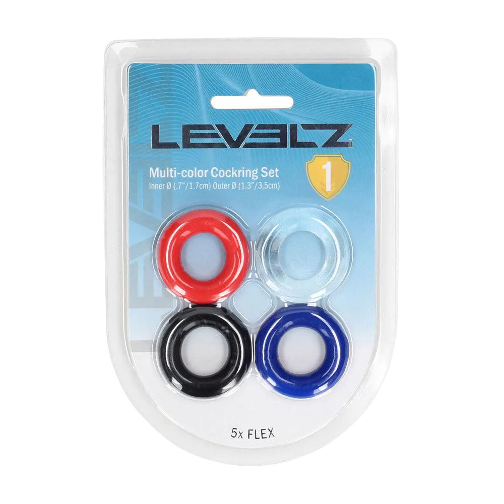 LEVELZ Multicolour Cock Ring Set - Coloured 4 Pack