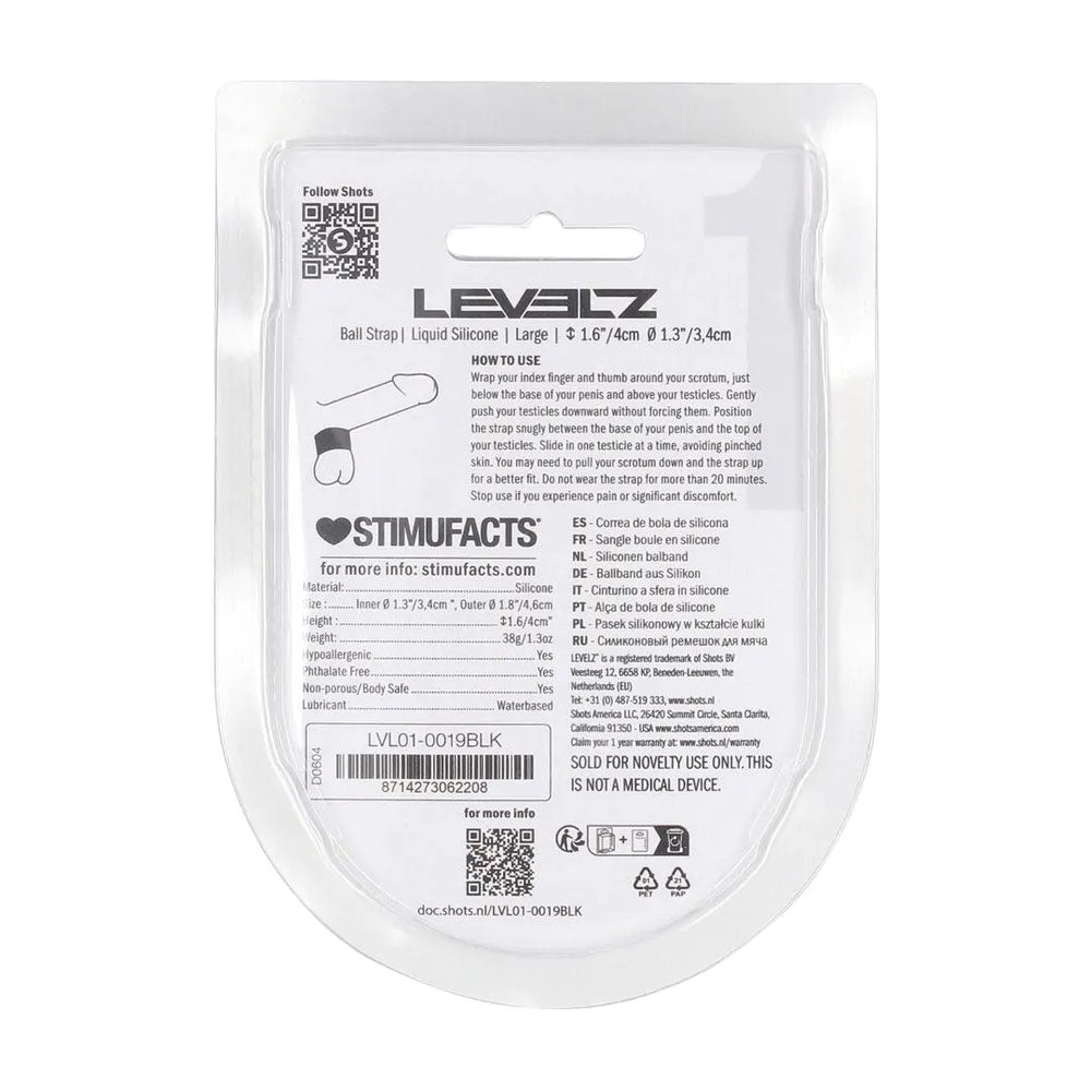 LEVELZ Liquid Silicone Large Ball Strap - Black