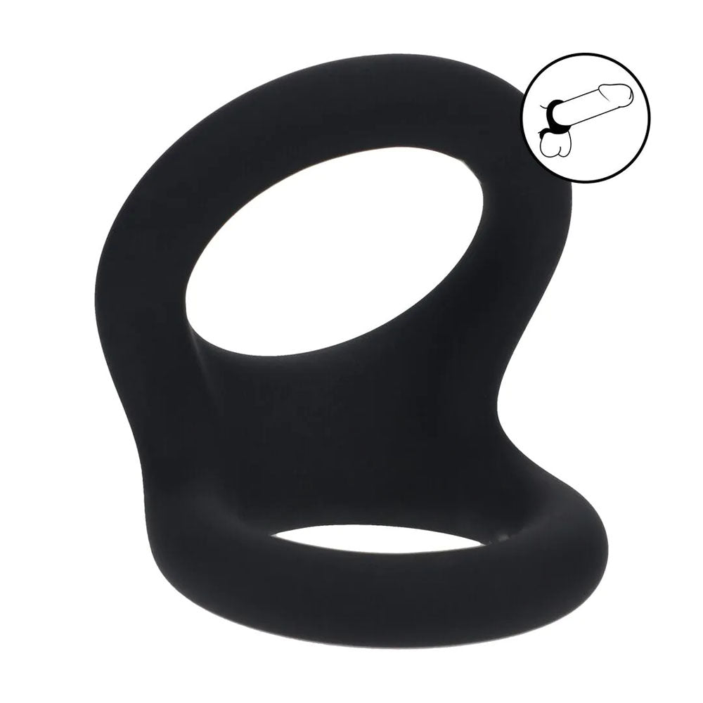 LEVELZ Double O Silicone Medium Cock & Balls Rings - Black