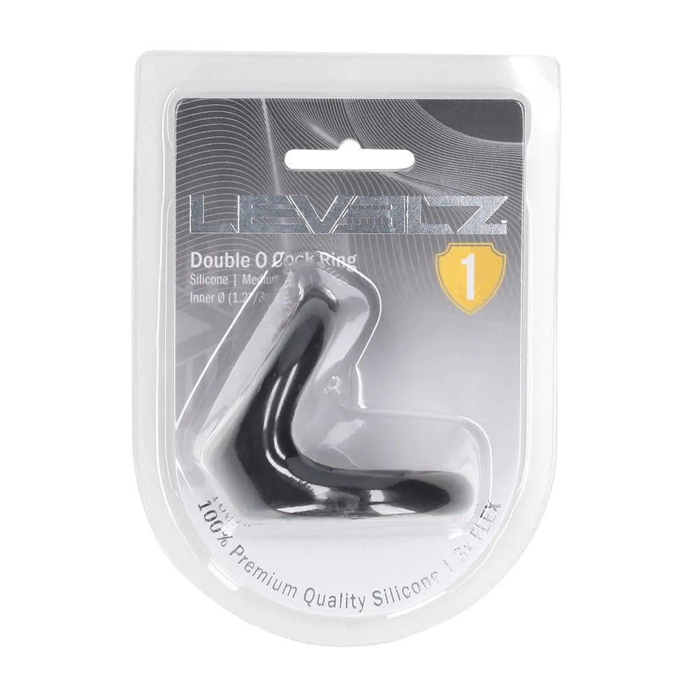 LEVELZ Double O Silicone Medium Cock & Balls Rings - Black