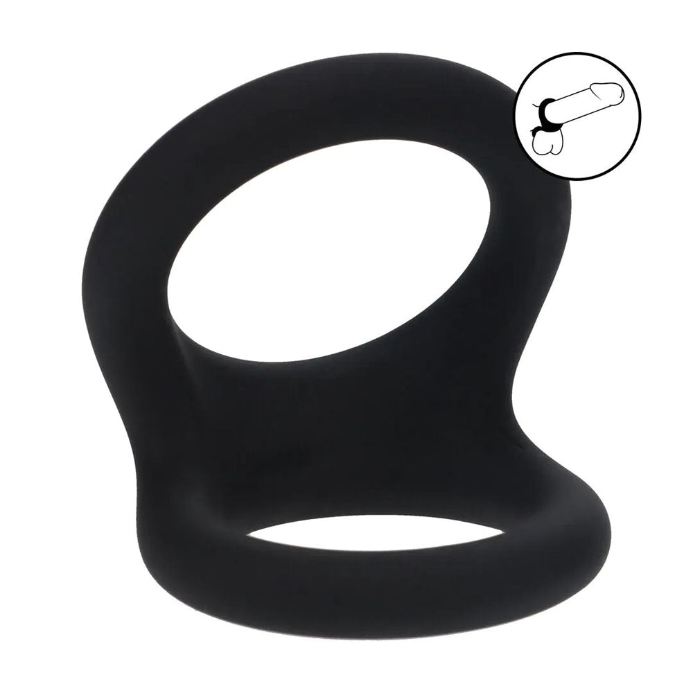 LEVELZ Double O Silicone Cock & Balls Rings - Large Black