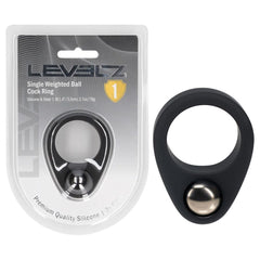LEVELZ Single Weighted Ball Cock Ring - Black