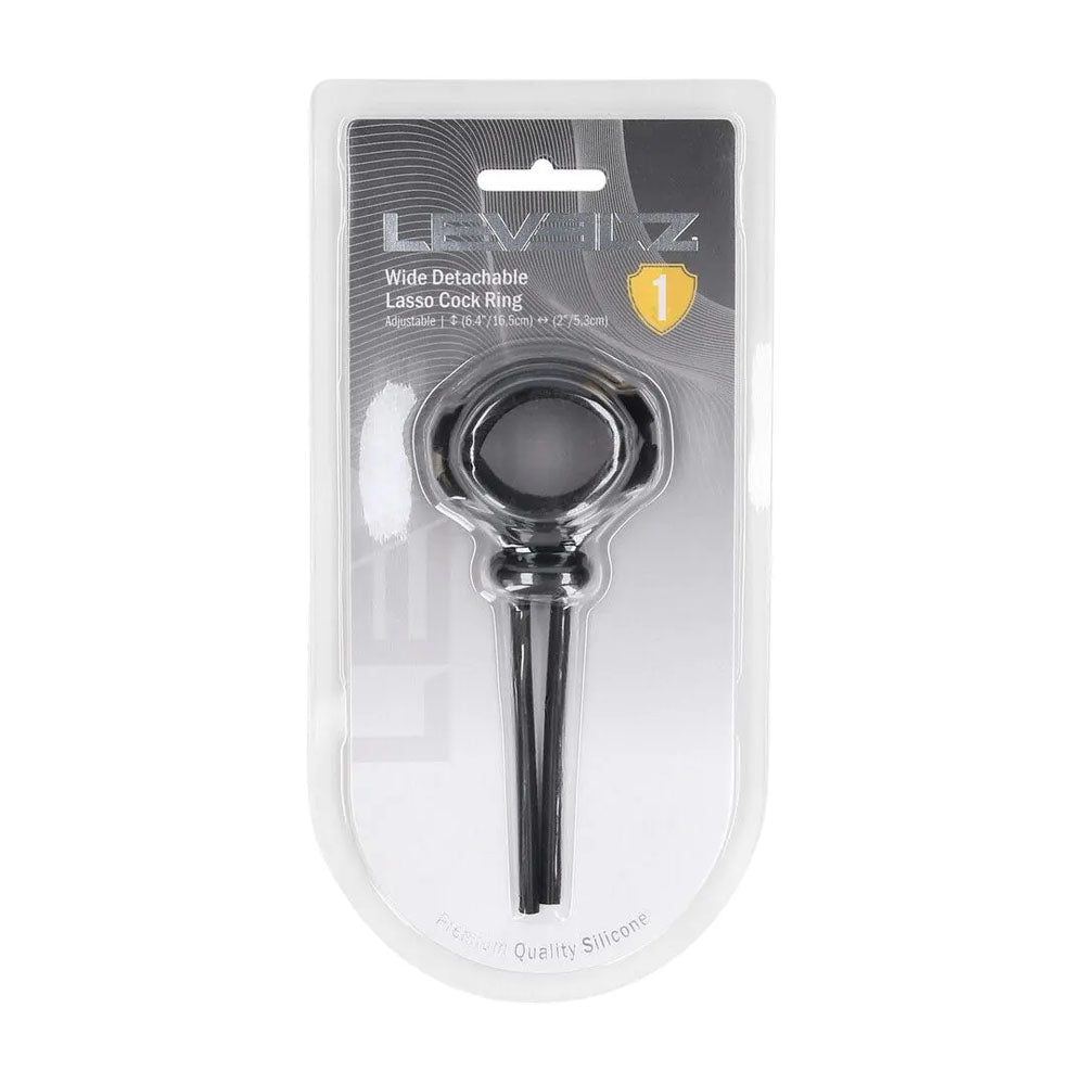 LEVELZ Wide Detachable Adjustable Lasso Cock Ring - Black