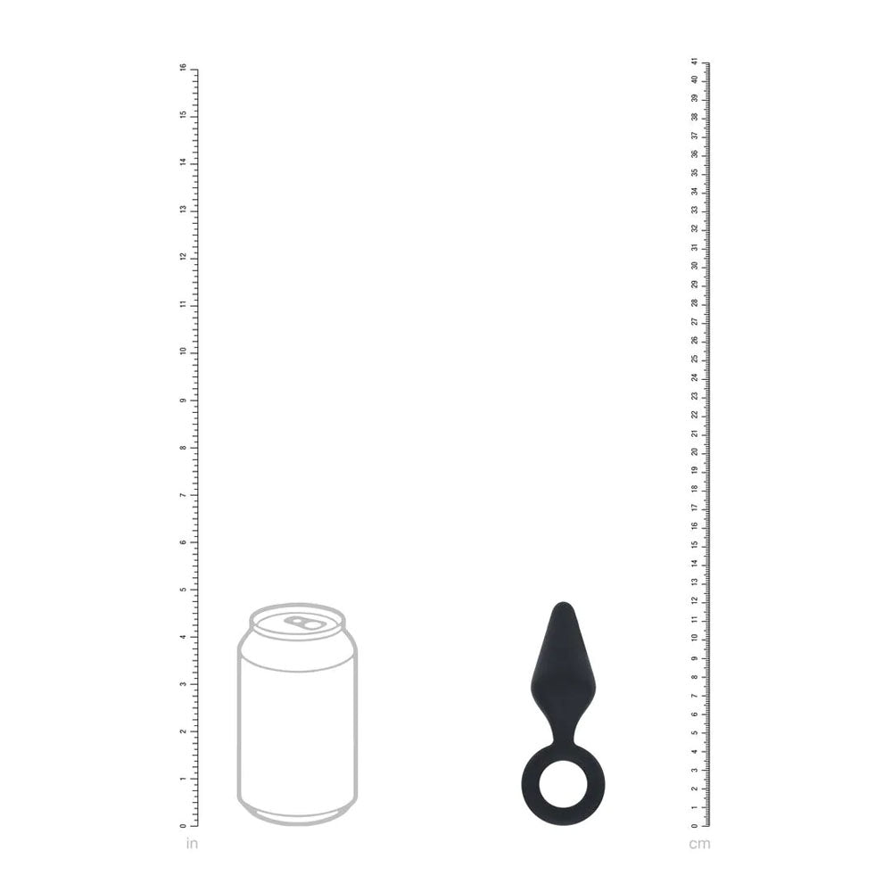 LEVELZ Silicone Anal Plug with Loop - Black Small Butt Plug