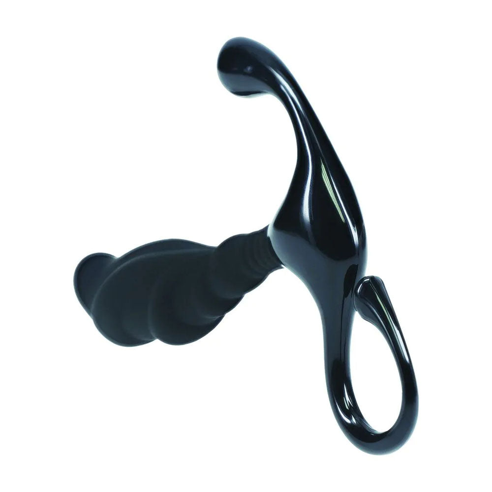 LEVELZ Rippled with Hard Loop Prostate Massager - Black Small