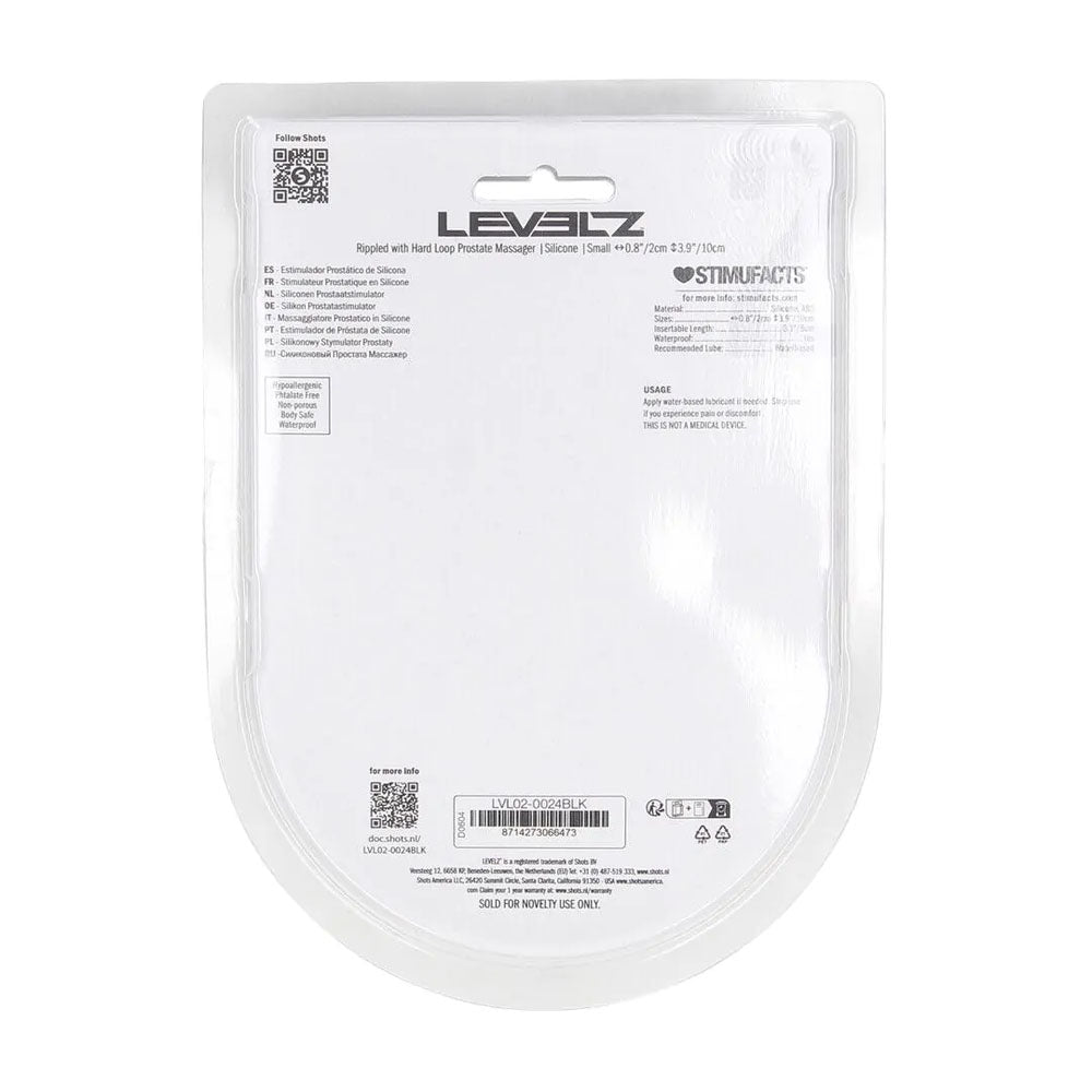 LEVELZ Rippled with Hard Loop Prostate Massager - Black Small