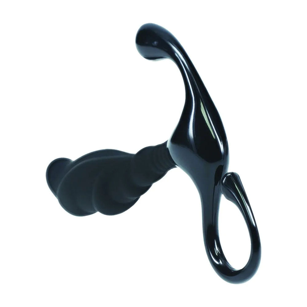 LEVELZ Rippled with Hard Loop Prostate Massager -  Medium Black