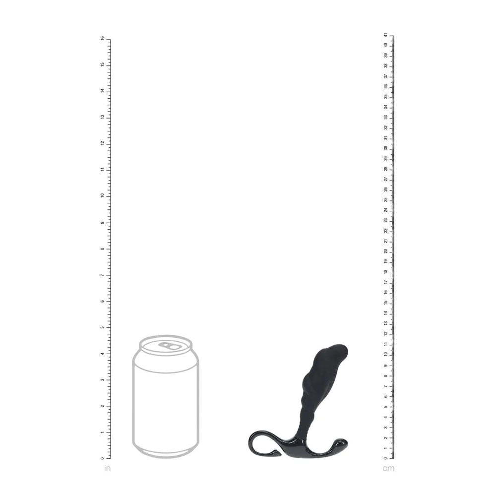 LEVELZ Rippled with Hard Loop Prostate Massager -  Medium Black