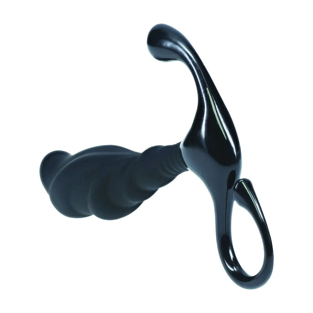 LEVELZ Rippled with Hard Loop Prostate Massager - Large Black