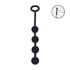 LEVELZ Round Silicone Anal Balls - Black 23 cm Small
