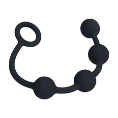 LEVELZ Round Silicone Anal Balls - Black 23 cm Small