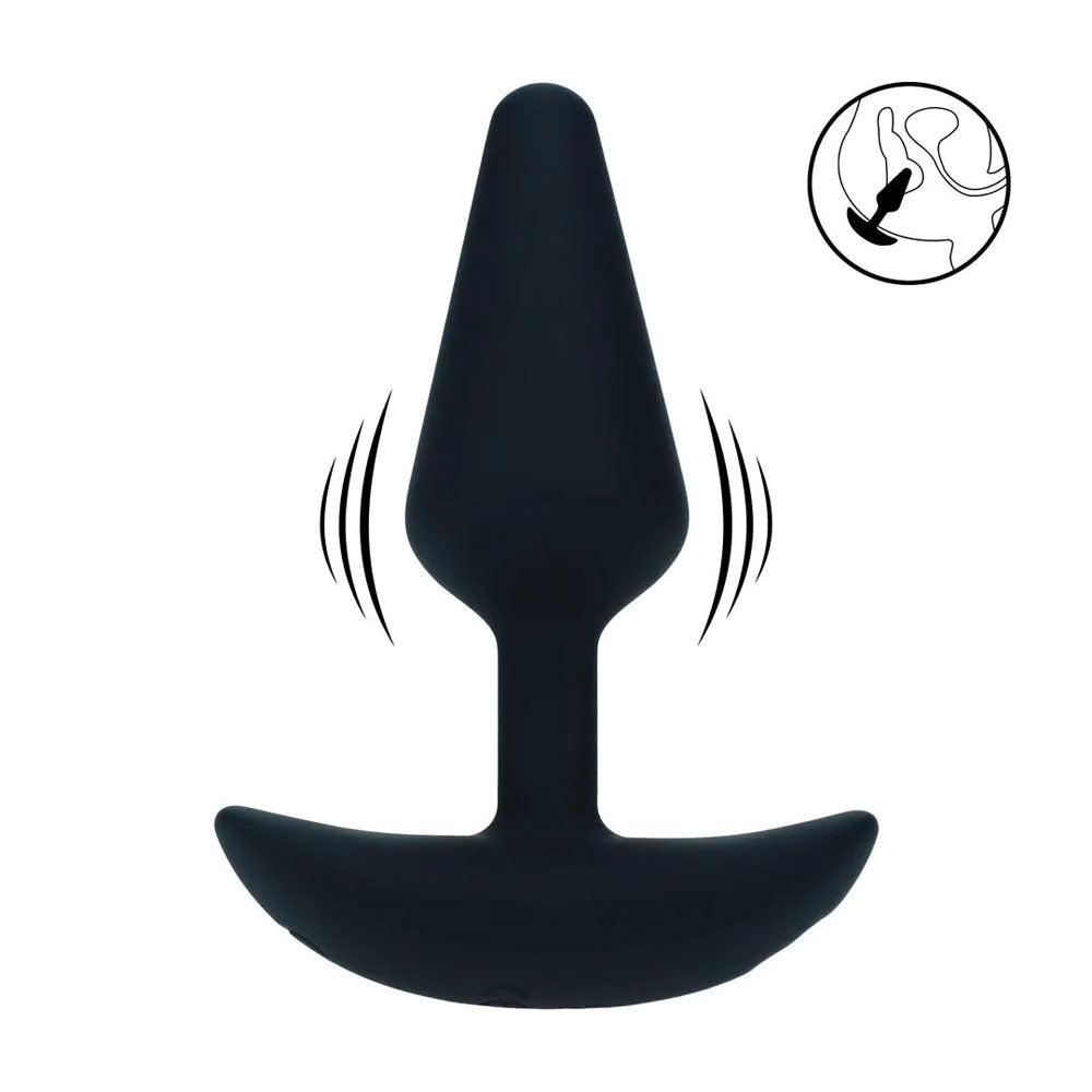 LEVELZ Classic Vibrating Silicone Anal Plug - Black Small USB Rechargeable