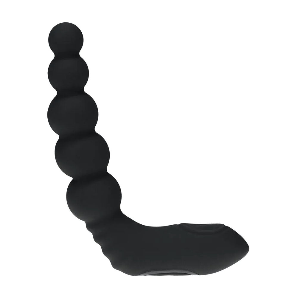 LEVELZ Rechargeable Beaded Prostate Massager - Black USB Rechargeable Heating + Vibrating