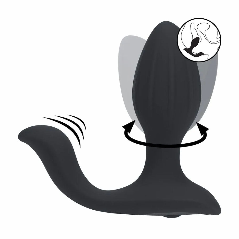 LEVELZ Vibrating & Rotating Anal Plug with Ball Stimulator - Black 10.7 cm USB Rechargeable