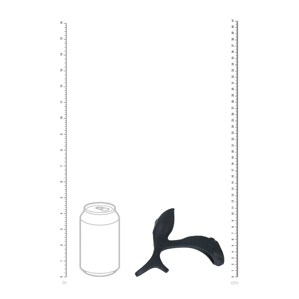 LEVELZ Vibrating Cock & Ball Ring with Shaft Loop - Black USB Rechargeable