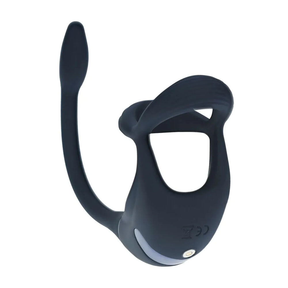 LEVELZ Remote Controlled Vibrating TriO Cock Ring with Prostate Stimulator - Black USB Rechargeable