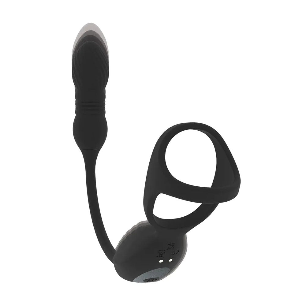 LEVELZ Vibrating & Thrusting TriO Cock Ring with Prostate Stimulator - Black USB Rechargeable