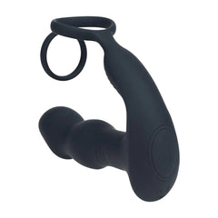 LEVELZ Remote Controlled Prostate Stimulator with Cock Ring - Black USB Rechargeable Vibrating Thrusting Prostate Massager