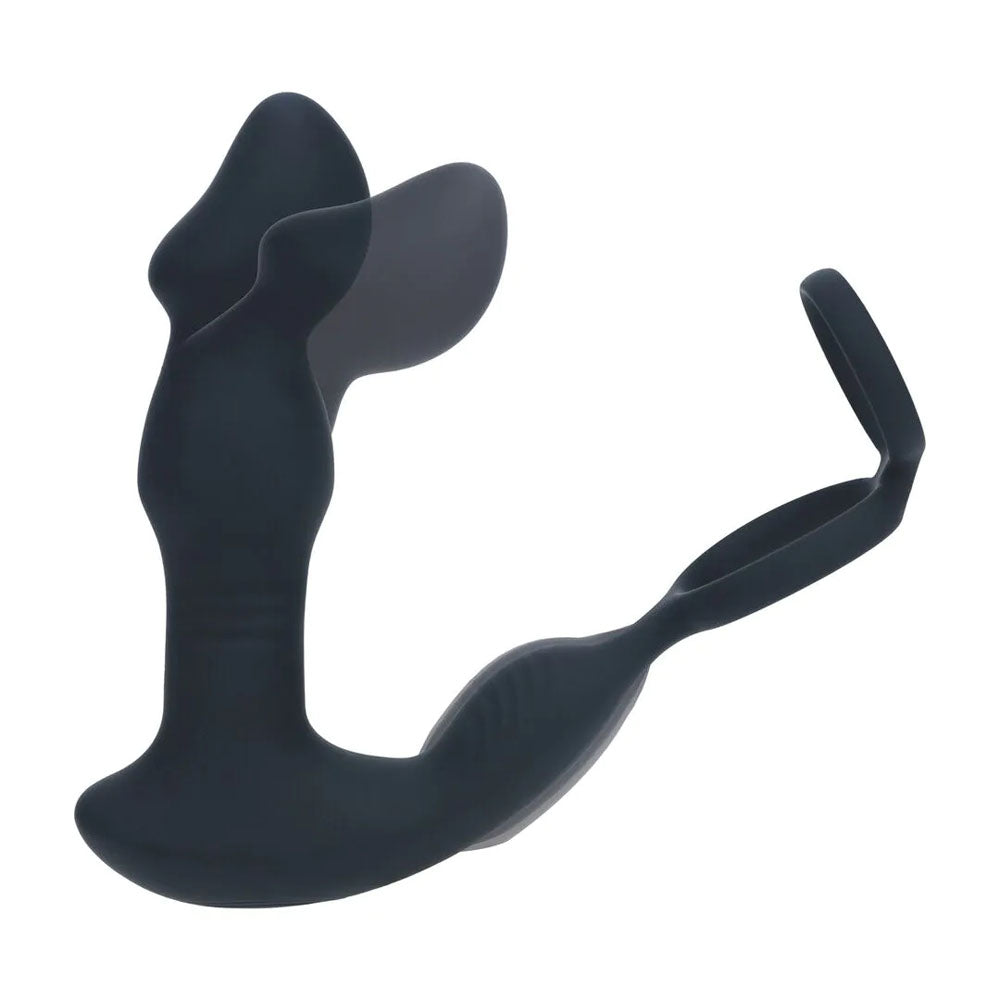 LEVELZ Remote Controlled Prostate Stimulator with Cock Ring - Black USB Rechargeable Vibrating Thrusting Prostate Massager