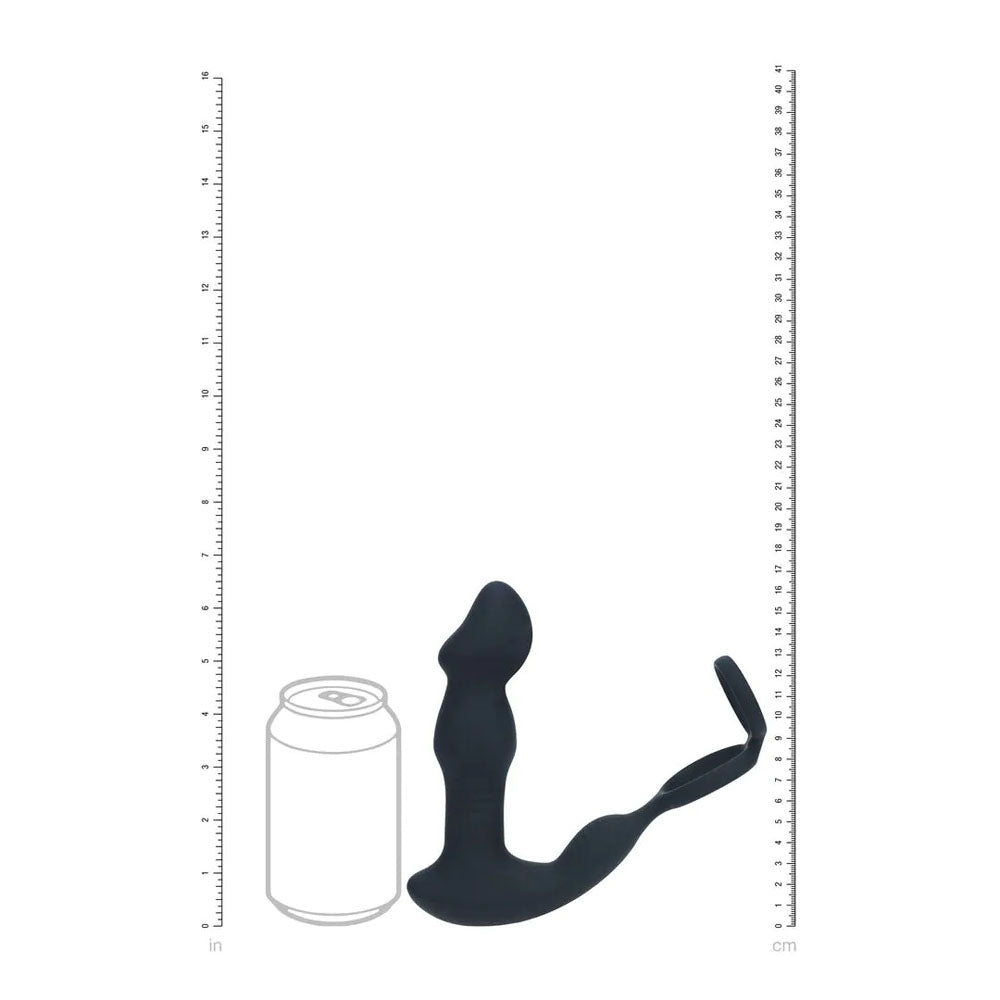 LEVELZ Remote Controlled Prostate Stimulator with Cock Ring - Black USB Rechargeable Vibrating Thrusting Prostate Massager