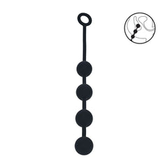 LEVELZ Round Silicone Anal Balls - Black 40.5 cm Large Anal Beads
