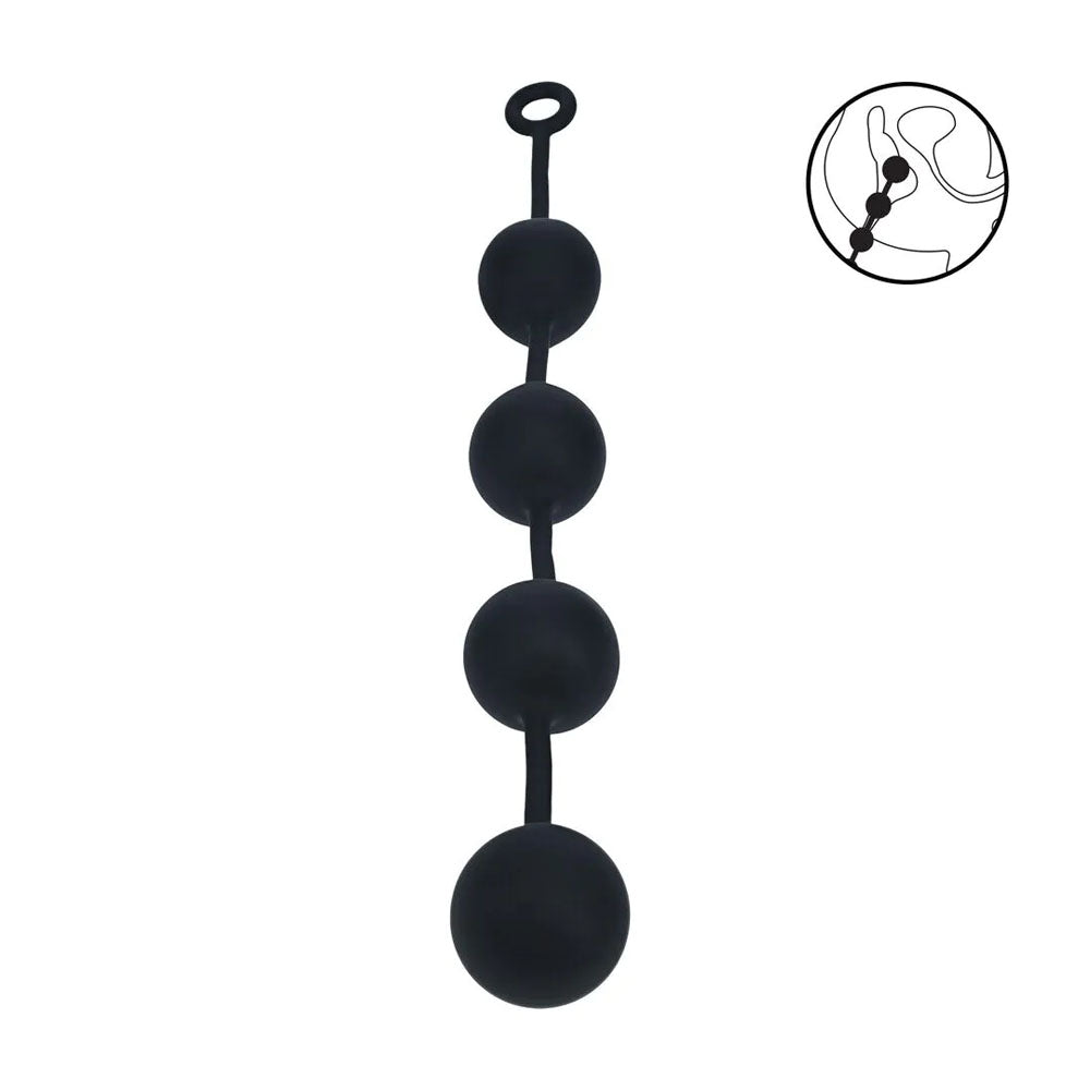 LEVELZ Round Anal Balls - Black 52.5 cm XXL Anal Beads