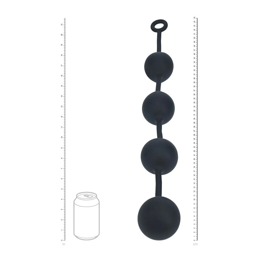 LEVELZ Round Anal Balls - Black 52.5 cm XXL Anal Beads