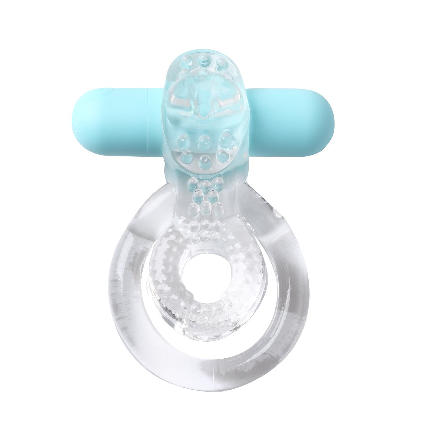 Maia Jayden - Clear/Blue USB Rechargeable Vibrating Cock & Ball Ring