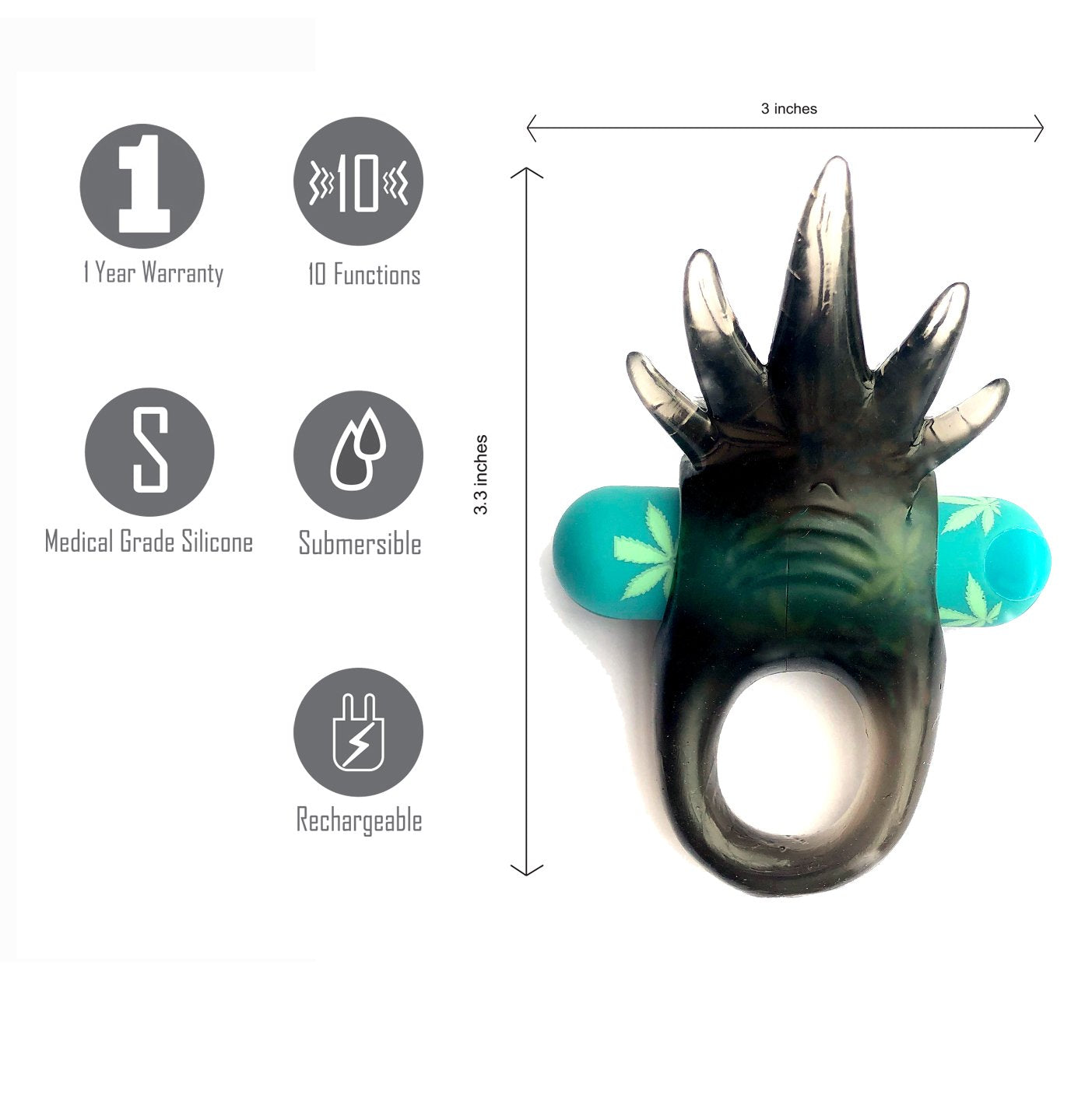 Maia Ziggy Vibrating Cock Ring - Hemp Green