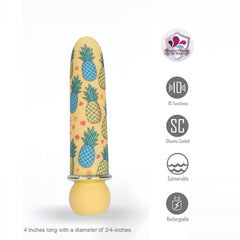 Maia KONA - Pineapple Yellow 10 cm USB Rechargeable Powerful Bullet