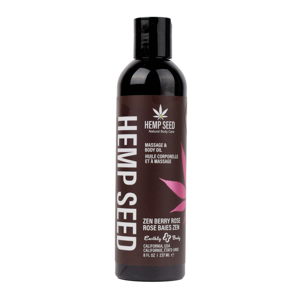 Hemp Seed Massage & Body Oil Zen Berry Rose 237ml