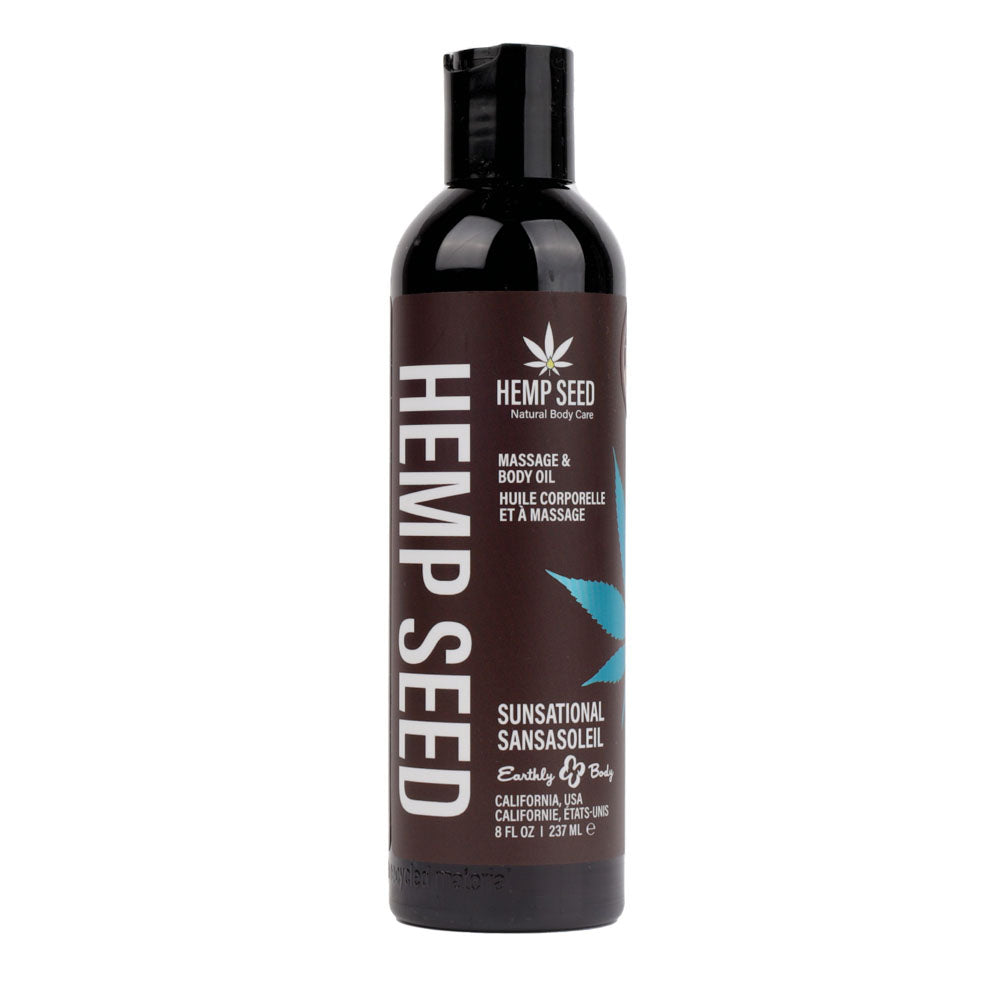 Hemp Seed Massage & Body Oil - Italian Bergamot, Juniper Berries & White Wood Scented - 237 ml
