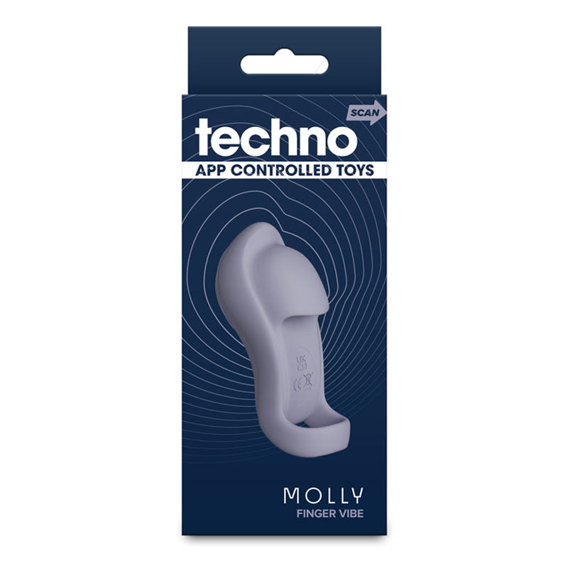 Techno Molly -  Finger Stimulator/Vibrator with App Control Grey USB Rechargeable