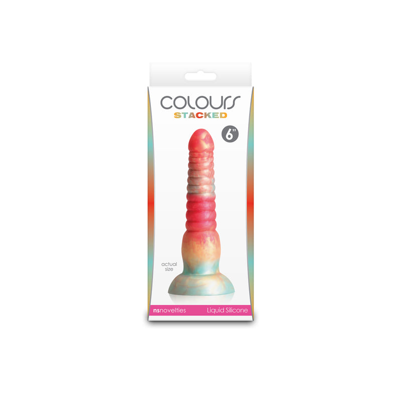 Colours Stacked - 6'' Dildo - Red/Gold - Red/Gold 16 cm Fantasy Dildo