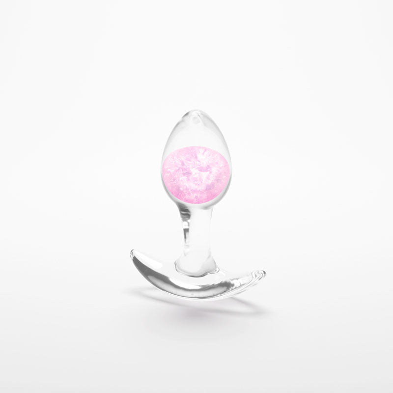Glams Cosmic Butt Plug - Clear/Pink 8.1 cm Small