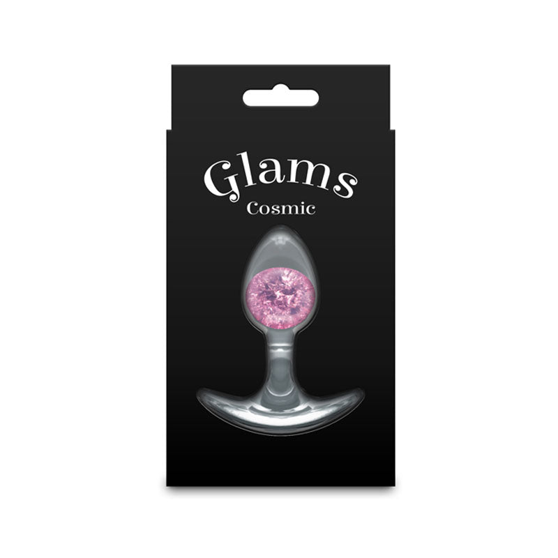 Glams Cosmic Butt Plug - Clear/Pink 8.1 cm Small