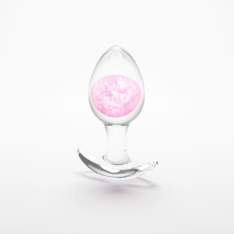 Glams Cosmic Butt Plug - Clear/Pink 9.5 cm Medium