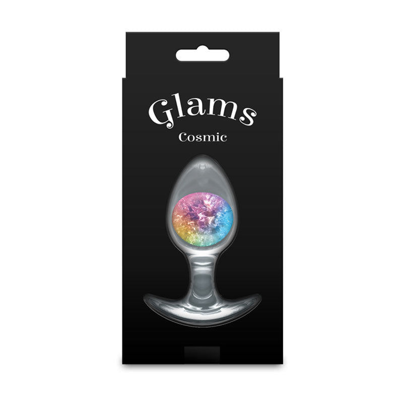 Glams Cosmic Butt Plug Clear/Rainbow 9.5 cm Medium
