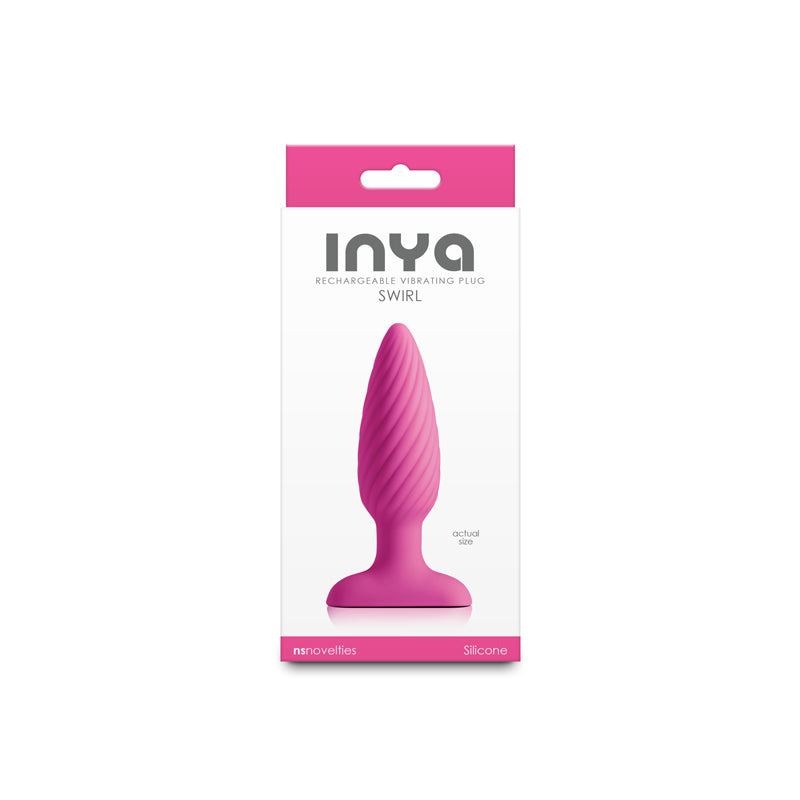 INYA Swirl - Pink - Pink 10.7 cm USB Rechargeable Vibrating Butt Plug
