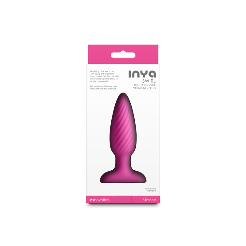 INYA Swirl - Pink - Pink 10.7 cm USB Rechargeable Vibrating Butt Plug