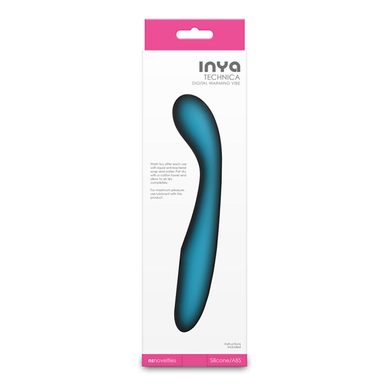 INYA Technica Rechargeable Warming Vibrator - Teal 19.2 cm USB Rechargeable
