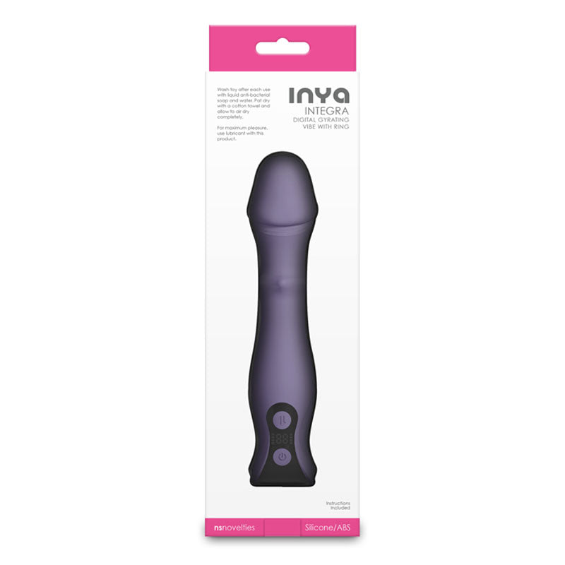INYA Integra Vibrator with Sliding Ring Shaft - Gray 18.2 cm USB Rechargeable