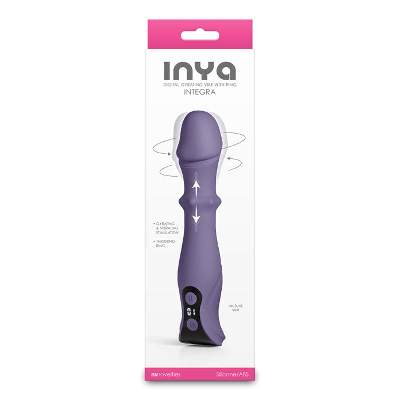 INYA Integra Vibrator with Sliding Ring Shaft - Gray 18.2 cm USB Rechargeable