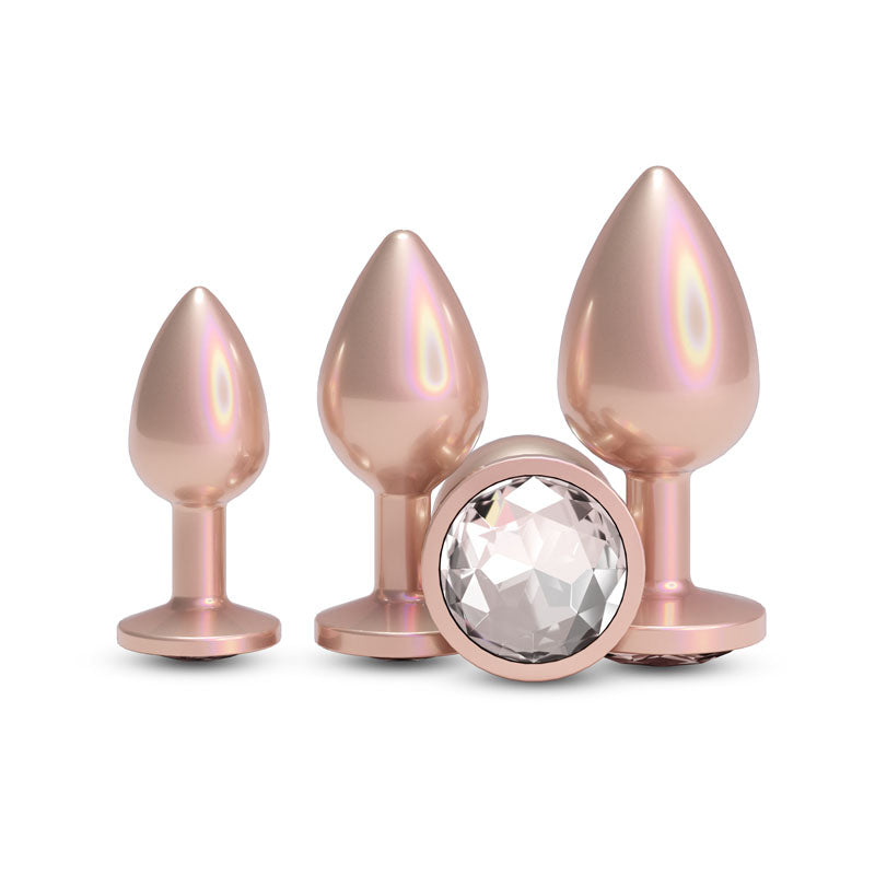 Rear Assets Metallic Butt Plugs Trainer Kit - Iridescent Champagne - Set of 3 Sizes