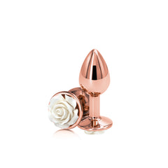 Rear Assets Rose Butt Plug Small White