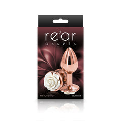 Rear Assets Rose Butt Plug Small White