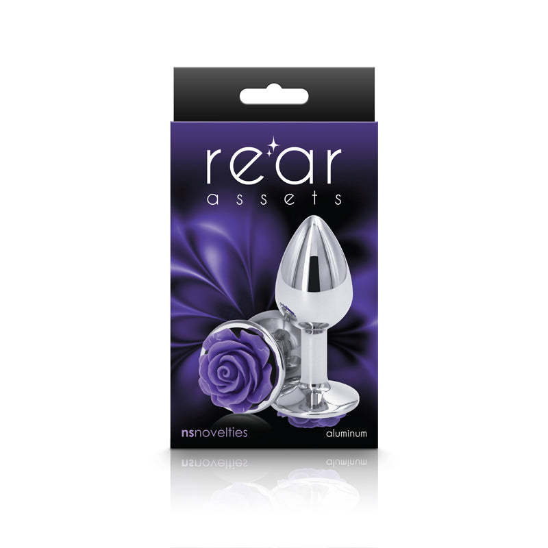 Rear Assets Rose Butt Plug Small Purple