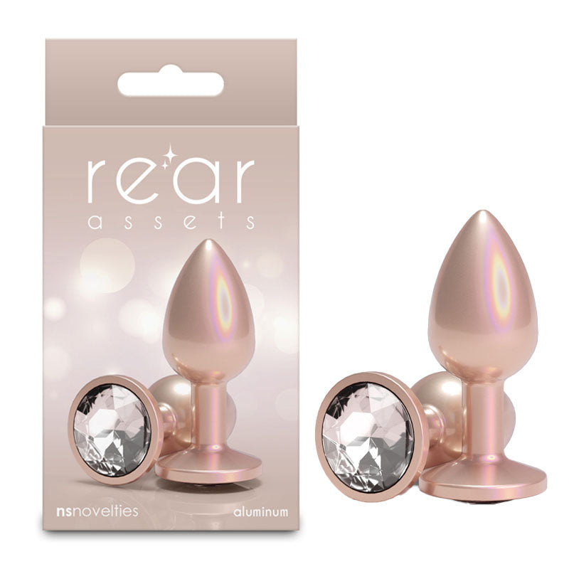 Rear Assets Iridescent -Small Butt Plug - Iridescent Champagne 7.1 cm
